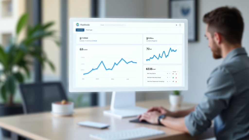 Graphique analytique montrant la croissance du trafic web sur un tableau de bord