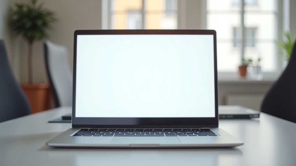 Écran d'ordinateur affichant un exemple de page de vente avec titre accrocheur et appel à l'action