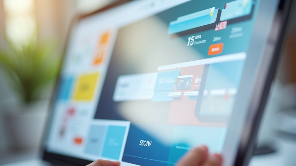 Interface utilisateur moderne d'un constructeur de site avec palette de couleurs et outils de design