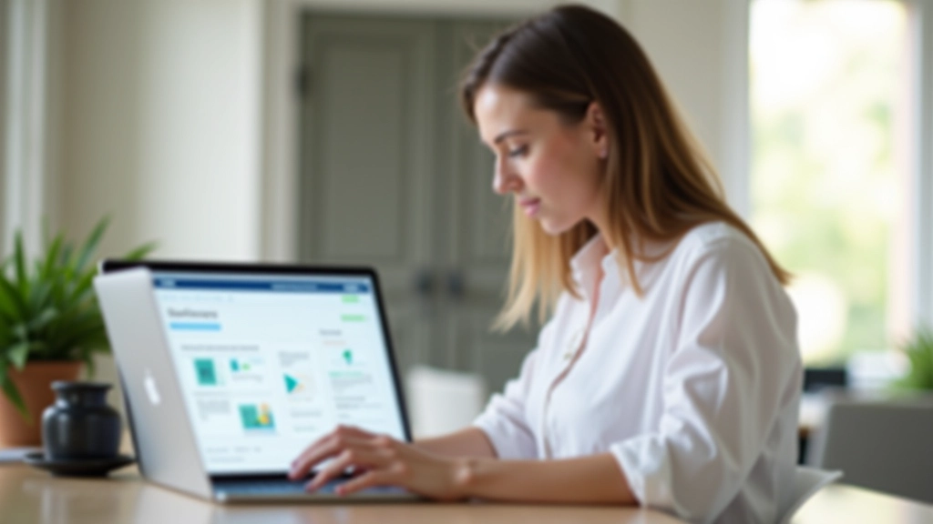 Écran d'ordinateur affichant un modèle de site web professionnel avec plusieurs sections de contenu